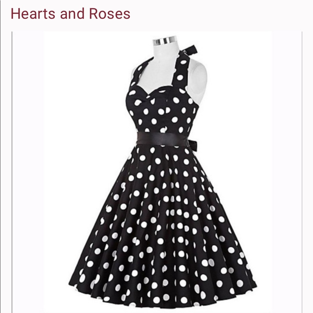Vintage 1950s Polka dot Halter dress